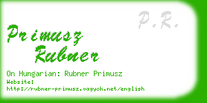 primusz rubner business card